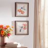 Framed Hummingbird Print (Set of 2) 12"SQ MDF/Canvas/Plastic