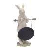 Rabbit w/Sign 11"H Resin