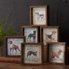 Framed Dog Print (Set of 6) 6"SQ Wood/MDF