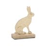 Rabbit (Set of 2) 6"H, 8"H Aluminum/Wood
