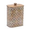 Canister (Set of 2) 5"L x 3.5"W x 7"H Iron/Wood