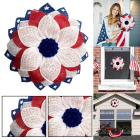 Wreaths for Front Door Modern Ndependence Day Wreath Patriot Wreath American Flag Red New Year Lights Fall Wreath with Pumpkins - Red - One Size