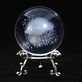 1pc Crystal Ball Art Decoration; Decoration Craft; Crystal Ball Valentine's Day Gifts Birthday Gifts - Nimbus - Silver