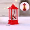 1pc Christmas Lantern Decoration; Vintage Style Hanging Electric Candle Oil Lamp; Christmas Ornaments For Tables & Desks; Holiday Home Decor - Red Old