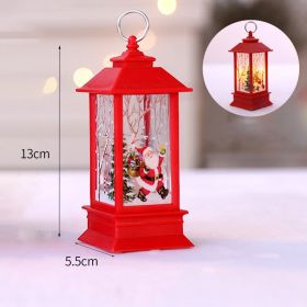 1pc Christmas Lantern Decoration; Vintage Style Hanging Electric Candle Oil Lamp; Christmas Ornaments For Tables & Desks; Holiday Home Decor - Red Old