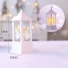 1pc Christmas Lantern Decoration; Vintage Style Hanging Electric Candle Oil Lamp; Christmas Ornaments For Tables & Desks; Holiday Home Decor - White A