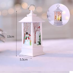 1pc Christmas Lantern Decoration; Vintage Style Hanging Electric Candle Oil Lamp; Christmas Ornaments For Tables & Desks; Holiday Home Decor - White S