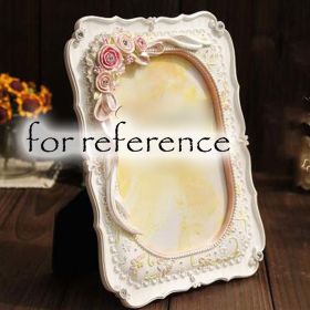 Resin 4x6 Picture Frame Retro Rose Wedding Photo Frame Handmade White Flower Carved Photo Frame Display