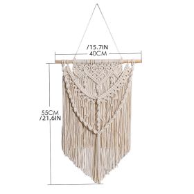 1pc Woven Wall Hanging Ornament, Bohemian Fabric Macrame Braided Tassel Wall Decoration, Boho Decoration For Living Room Bedroom Room Decor - One Size