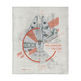 Star Wars Classic Millennium Falcon Blueprint Silk Touch Throw Blanket 40 x 50 inches