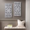 Distressed Carved Wood 2-piece Wall Decor Set - as Pic