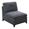 Modular Living Room Furniture Armless Chair Ash Chenille Fabric 1pc Cushion Armless Chair Couch. - as Pic