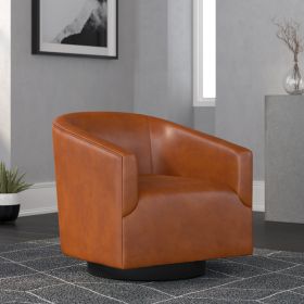 Garland Caramel Wood Base Swivel Chair - as Pic
