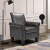 Accent Chairs, Comfy Sofa Chair, Armchair for Reading, Living Room, Bedroom, Office,Waiting Room, PU leather, Dark Grey - as Pic