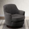 Richfield Charcoal Wood Base Swivel Chair - as Pic