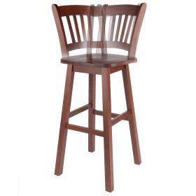Fina Swivel Seat Bar Stool; Walnut