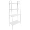 Ladder Bookcase 4 Tiers Metal White