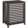 HOMCOM Bamboo Laundry Hamper with Lid, Laundry Basket with Removable Liner Bag, Dirty Clothes Hamper, 19.75 x 14.25 x 23.5 Inches, Coffee