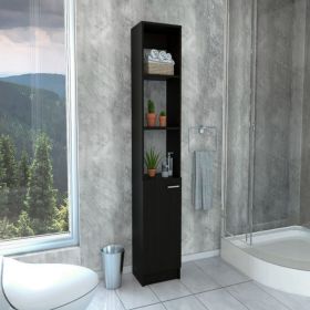 Linen Cabinet Emmett, Two Interior Shelves, Black Wengue Finish