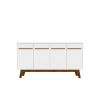 Manhattan Comfort Yonkers 62.99 Sideboard with Solid Wood Legs and 2 Cabinets in White