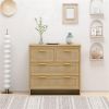 4 Drawers Rattan Cabinet,for Bedroom,Living Room,Dining Room,Hallways,Easy Assembly - as picture