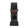 9.4x9.1x23.8" Black and Brown Sculptural Water Fountain with Bowl Basin, with Light and Pump, for Indoor and Outdoor