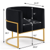 Upholstered Velvet Accent Chair with Golden Metal Stand,Mid-Century Living Room Leisure Chair with Curve Backrest -Black - as Pic
