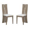 Dining Chair Set of 2 MDF, sponge .PU Leather Upholstered Cushion Seat Wooden Back Side Chairs Wood Armless Dining Chairs with High Back. - as Pic