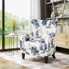 White & Blue Floral Patterned Armchair, Vintage