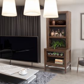 Bridgevine Home Branson Bookcase Pier, No Assembly Required, Two-Tone Finish