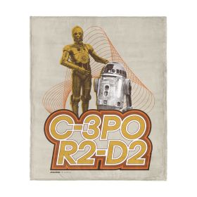 Star Wars Classic Retro C-3PO & R2-D2 Silk Touch Throw Blanket 40 x 50 inches