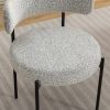 Burbank Modern Round Boucle Dining Chairs, Set of 2, Black White - as Pic