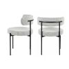 Burbank Modern Round Boucle Dining Chairs, Set of 2, Black White - as Pic