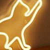 1pc LED Neon Sign Cat-shaped Night Lights, 5V USB Power Supply Neon Lamp With 2 Hooks For Home Bedroom Dorm Party - Warm Yellow