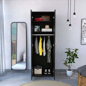 Black Slim Barkley Armoire Closet for Bedroom Mudroom Hallway Entry Foyer