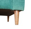 Turquoise Green Anderson Accent Chair Wood Legs Tufted Benchseat Matching Round Bolsters
