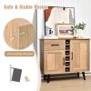 2-Door Buffet Sideboard with 6-Bottle Wine Rack Drawer