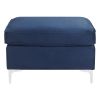 Blue Rectangle Ottoman