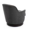 Richfield Charcoal Wood Base Swivel Chair - as Pic