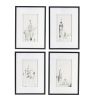 Set of 4 Architecture Wall Art Prints, Home Decor Art for Living Room Dining Room Entryway, 20" x 28" - as Pic