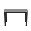 Black Modern Tempered Glass Dining Table Kitchen Table Living Room Accent Table Office Table