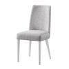 Taylor Chair With White Leg And Gray Fabric - as Pic