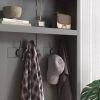 Storage Cabinet Hall Tree Entryway Bench with Coat Rack, Gray-AS