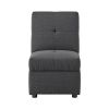 Gray Color Stylish 1pc Storage Ottoman Convertible Chair Foam Cushioned Fabric Upholstered Solid Wood Plywood Frame Living Room Furniture