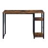 Weathered Oak and Black 2-Shelf Rectangular Writing Desk