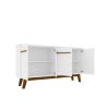Manhattan Comfort Yonkers 62.99 Sideboard with Solid Wood Legs and 2 Cabinets in White