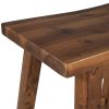 Solid Wood Rustic 3-piece 45" Stationary Kitchen Island Set with 2 Seatings