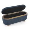 Storage Ottoman Bench, Upholstered End of Bed Ottoman Bench with Storage and Seating, Large Blanket Storage Bench for Foot Rest in Bedroom