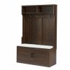 Wood Coat Rack, Storage Shoe Cabinet, with Clothes Hook, with Sponge Pad Product, Multiple Storage Racks, bedroom, porch wardrobe storage rack