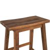Solid Wood Rustic 3-piece 45" Stationary Kitchen Island Set with 2 Seatings